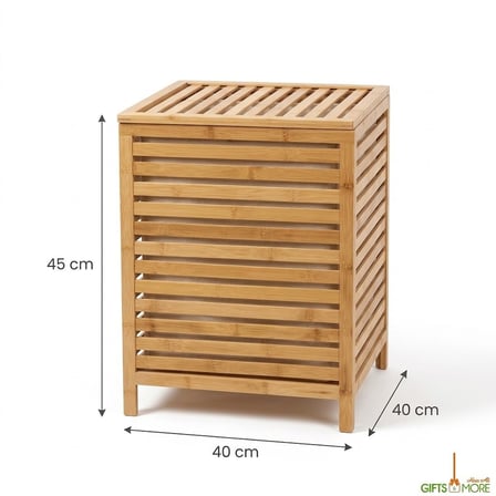 Bambu Katlanir Çamaşir Sepeti̇ 