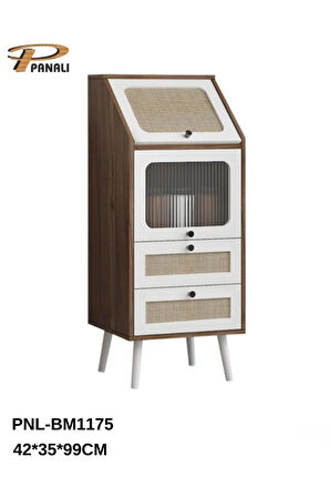 PC RATTAN CAMLI AYAKLI ÇOK AMAÇLI DOLAP