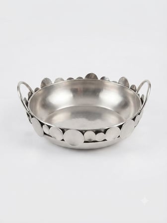 METAL DEKORATİF KASE BÜYÜK 34 x 10 cm