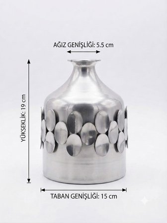 METAL DEKORATİF VAZO KÇK 19 x 15 cm