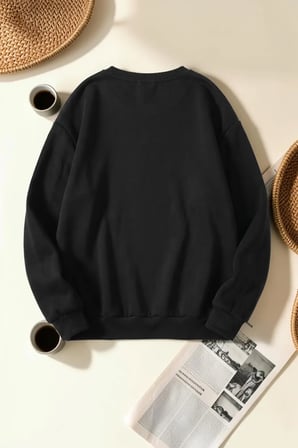 Unisex Sonsuz Aşk Baskılı Bisiklet Yaka Sweatshirt
