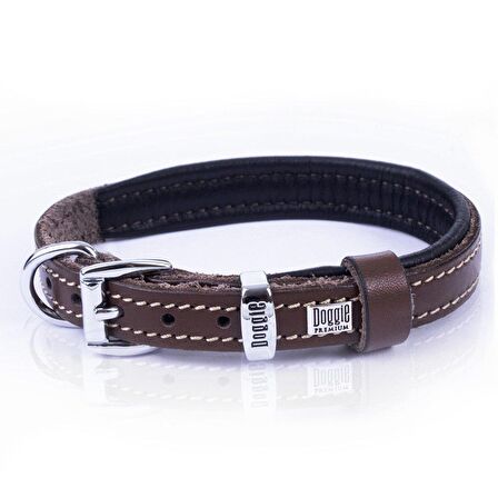 Doggie Konfor Deri Sade Boyun Tasması Kahverengi 1,5x20 25 Cm 