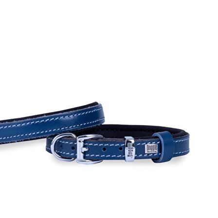 Doggie Konfor Deri Sade Boyun Tasması Royalblue 1,5x20 25 Cm 