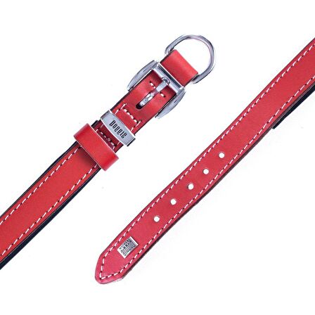 Doggie Konfor Deri Sade Boyun Tasması Kırmızı 2x35 40 Cm 