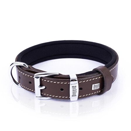 Doggie Konfor Deri Sade Boyun Tasması Kahverengi 2,5x37 45 Cm 