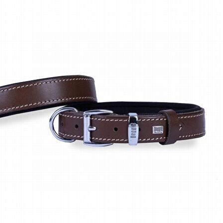 Doggie Konfor Deri Sade Boyun Tasması Kahverengi 3x42 50 Cm 