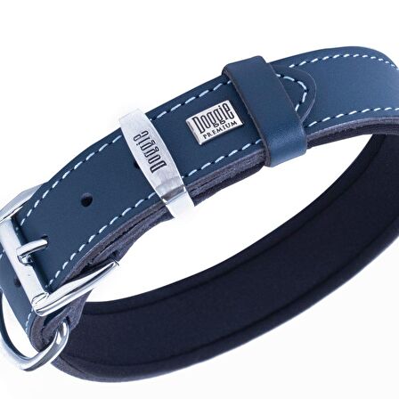 Doggie Konfor Deri Sade Boyun Tasması Royalblue 3x42 50 Cm 