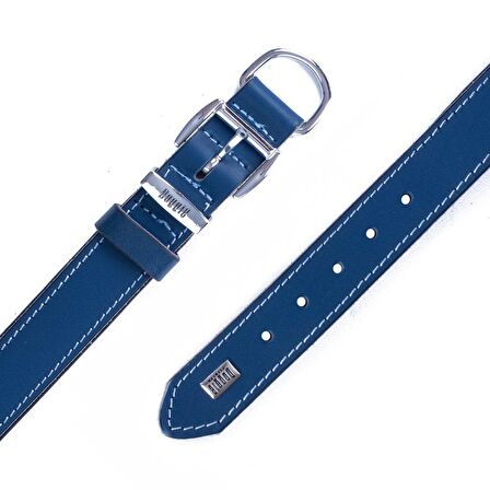 Doggie Konfor Deri Sade Boyun Tasması Royalblue 3x42 50 Cm 