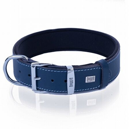 Doggie Konfor Deri Sade Boyun Tasması Royalblue 3,5x47 55 Cm 