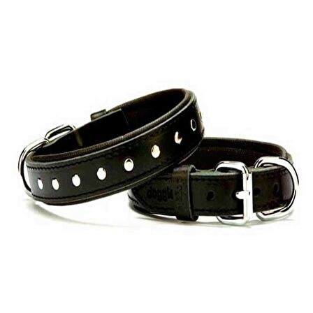 Doggie Comfort Yumuşak Dokulu Rivetli Köpek Boyun Tasması SBT-3511 Siyah