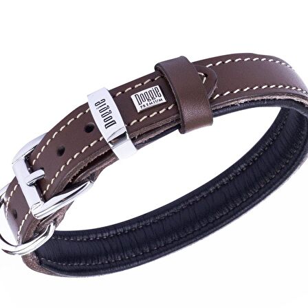 Doggie Deri Kemik Desenli Boyun Tasması M 2x35-40cm Kahverengi