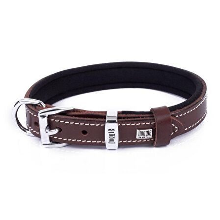 Doggie Deri Kemik Desenli Boyun Tasması M 2x35-40cm Kahverengi