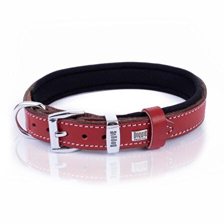 Doggie Deri Pati Desenli Boyun Tasması M 2x35-40cm Kırmızı