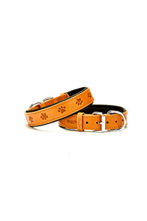 Yumuşak Dokulu Pati Desenli Köpek Boyun Tasması Kamel SBT-4036 L
