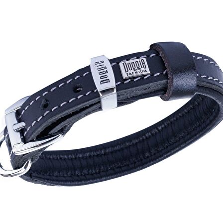 Doggie Yumuşak Firstclass Deri Boyun Tasması Siyah 1,5x25-30 Cm 