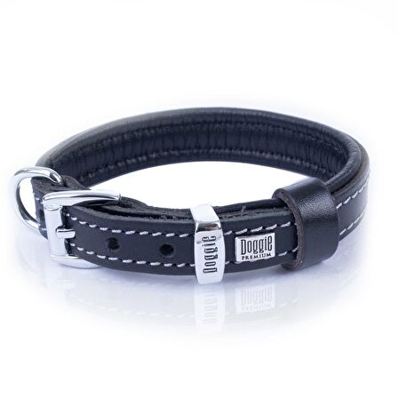 Doggie Yumuşak Firstclass Deri Boyun Tasması Siyah 1,5x25-30 Cm 