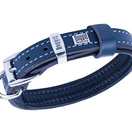Doggie Yumuşak Firstclass Deri Boyun Tasma Royalblue 1,5x25-30 Cm 