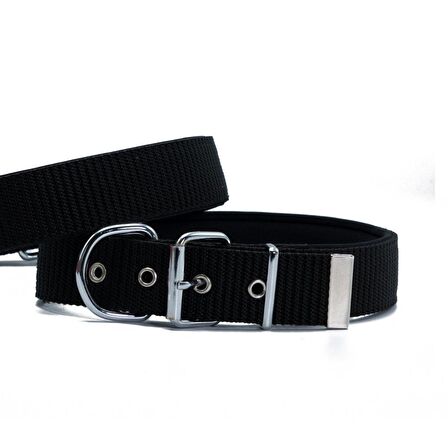 Doggie Konfor Seri Dokuma Köpek Boyun Tasması 4x52-60cm Siyah