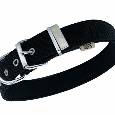 Doggie Konfor Seri Dokuma Köpek Boyun Tasması 4x52-60cm Siyah