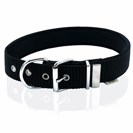 Doggie Konfor Seri Dokuma Köpek Boyun Tasması 4x52-60cm Siyah