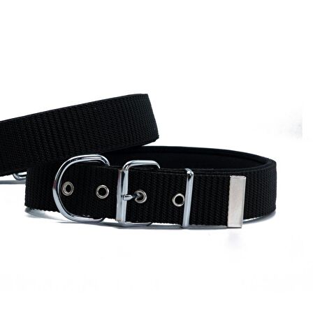 Doggie Konfor Seri Dokuma Köpek Boyun Tasması 5x55-65cm Siyah