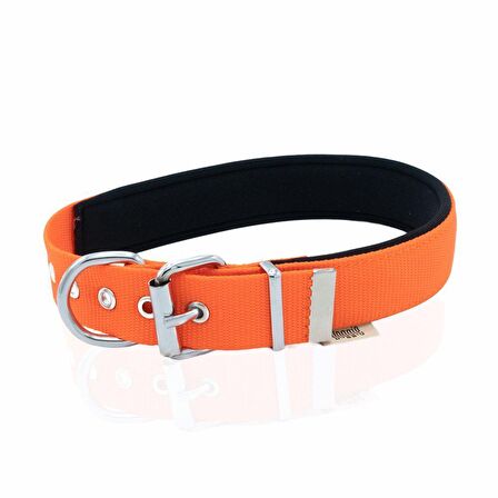 Doggie Çivi Desenli Köpek Tasması 3*65 cm Turuncu