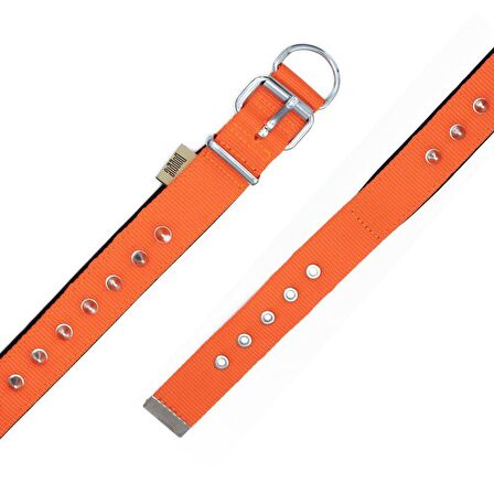 Doggie Çivi Desenli Köpek Tasması 3*65 cm Turuncu