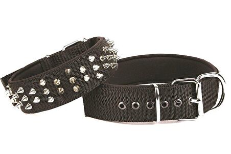 Doggie Konfor El Yapımı Çivili Köpek Boyun Tasması 5x60-70cm Siyah