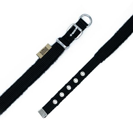 Doggie Polar Dokumadan El Yapımı Köpek Boyun Tasması 1,5x20-25cm Siyah