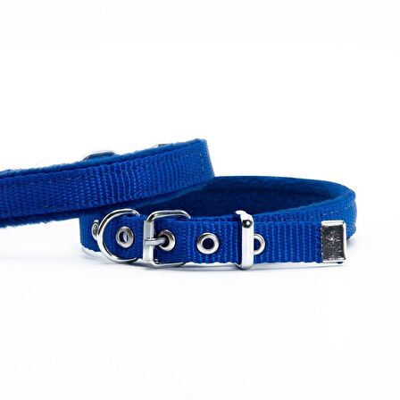 Doggie Polar Dokumadan El Yapımı Köpek Boyun Tasması 1,5x20-25cm Royal Mavi
