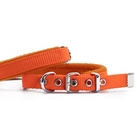 Doggie Polar Dokumadan El Yapımı Köpek Boyun Tasması 1,5x20-25cm Turuncu