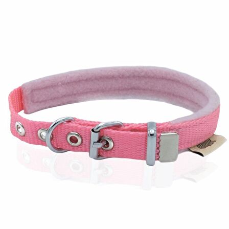 Doggie Polar Dokumadan El Yapımı Köpek Boyun Tasması 1,5x25-30cm Pembe