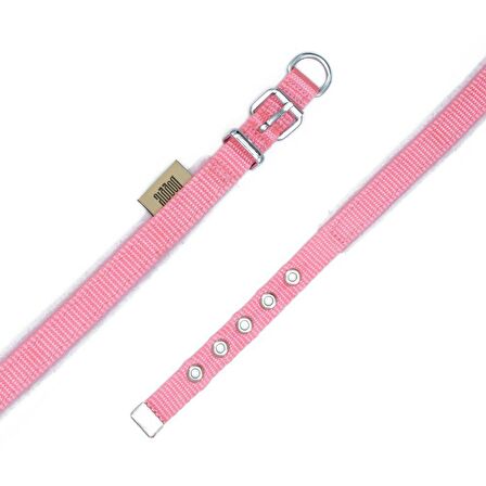 Doggie Polar Dokumadan El Yapımı Köpek Boyun Tasması 1,5x25-30cm Pembe