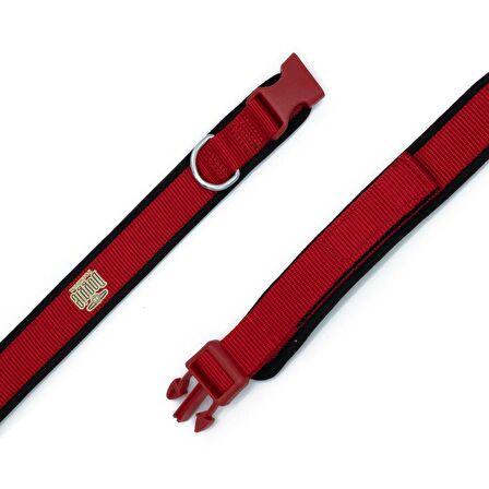 Doggie Havalı Dokumadan El Yapımı Köpek Boyun Tasması 2x35-45cm Kırmızı