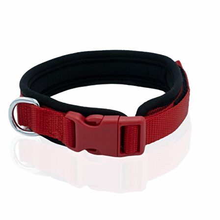 Doggie Havalı Dokumadan El Yapımı Köpek Boyun Tasması 2x35-45cm Kırmızı