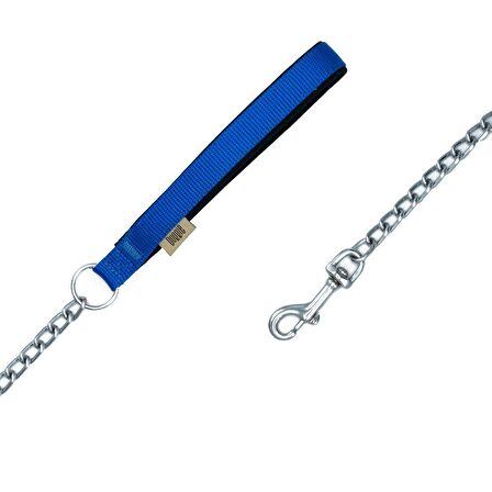 Doggie Dokuma Zincirli Köpek Gezdirme Kayışı M 3x110cm Royal Mavi