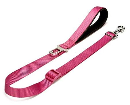Doggie Dokuma Emniyet Kemerli Köpek Gezdirme Tasma Aparatı Medium Mor 2.5x80-120 Cm