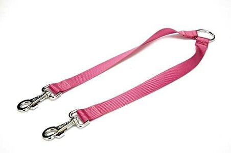 Doggie Dokuma Çift Köpek Gezdirme Tasma Aparatı Medium Mor 2.5x70-60 Cm