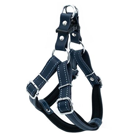 Doggie Konfor Ronın Deri Göğüs Tasması Royalblue 1,5x35 40 Cm 
