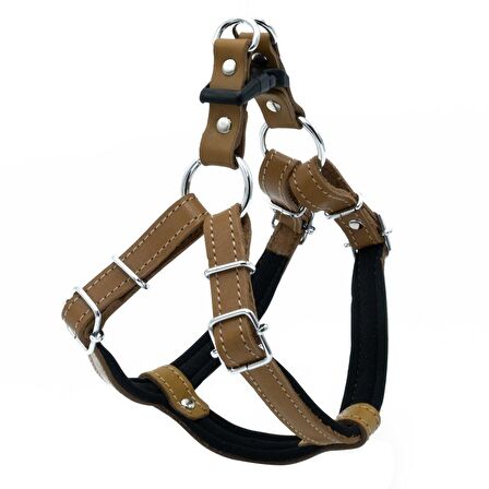 Doggie Konfor Ronın Deri Göğüs Tasması Camel 2x45 55 Cm 