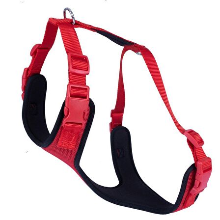 Doggie Softlu Siyah Köpek Bel Tasması 70/95 cm Kırmızı