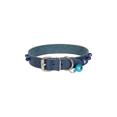 Nazar Boncuklu Yavru  Ve Küçük Irk Köpek Tasması 1,5x29 cm Mavi XLarge