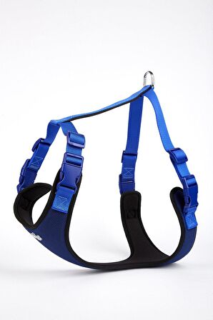 Doggie Softlu Siyah Köpek Bel Tasması 70/95 cm Mavi