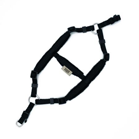 Doggie Polar Dokumadan El Yapımı Ronin Model Köpek Göğüs Tasması XXS-1x30-35cm Siyah