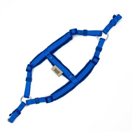 Doggie Polar Dokumadan El Yapımı Ronin Model Köpek Göğüs Tasması XXS-1x30-35cm Royal Mavi