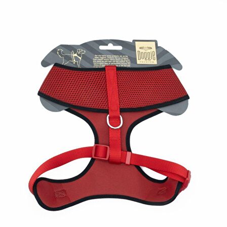 Doggie Dokuma Havalı Junıor Göğüs Tasma Kırmızı 2x50-65 Cm 