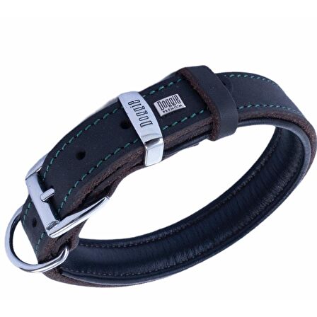 Doggie Yağlı Gerçek Deriden El Yapımı Köpek Boyun Tasması 3,5x52-60cm Yağ Yeşili