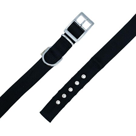 Doggie Elit Dokumadan El Yapımı Köpek Boyun Tasması 2,5x37-45cm Siyah