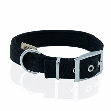 Doggie Elit Dokumadan El Yapımı Köpek Boyun Tasması 2,5x37-45cm Siyah