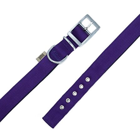 Doggie Elit Dokumadan El Yapımı Köpek Boyun Tasması 2,5x37-45cm Mor